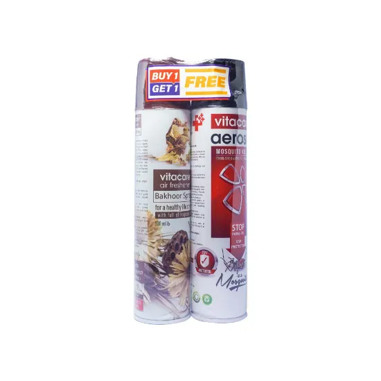Picture of Vitacare Air Freshener Bakhoor Spray 300 ml FREE with Vitacare Aerosol Mosquito Killer 300 ml