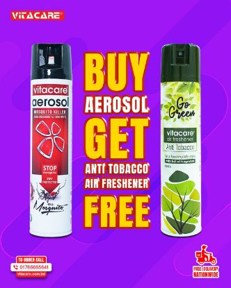 Picture of Vitacare Air Freshener Anti -Tobacco Spray 300 ml FREE with Vitacare Aerosol Mosquito Killer 300 ml
