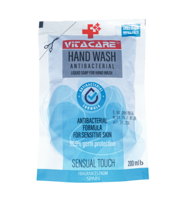 Picture of VITACARE LIQUID HAND WASH PREMIUM GRADE LIQUID SOAP SENSUAL TOUCH 200ML REFIL PACKET