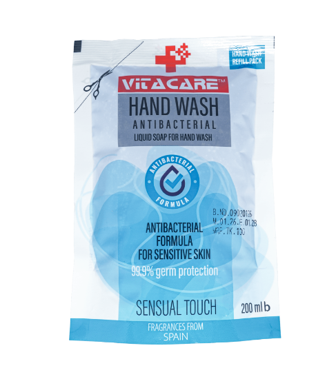 Picture of VITACARE LIQUID HAND WASH PREMIUM GRADE LIQUID SOAP SENSUAL TOUCH 200ML REFIL PACKET