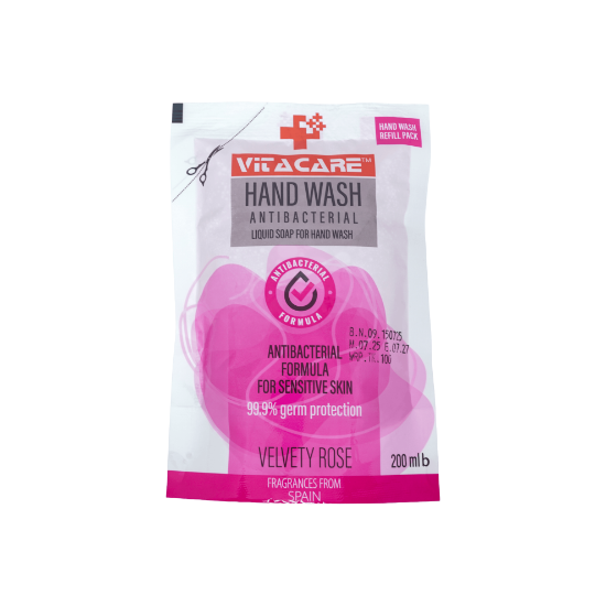 Picture of VITACARE LIQUID HAND WASH PREMIUM GRADE VELVETY ROSE 200ML REFIL PACKET