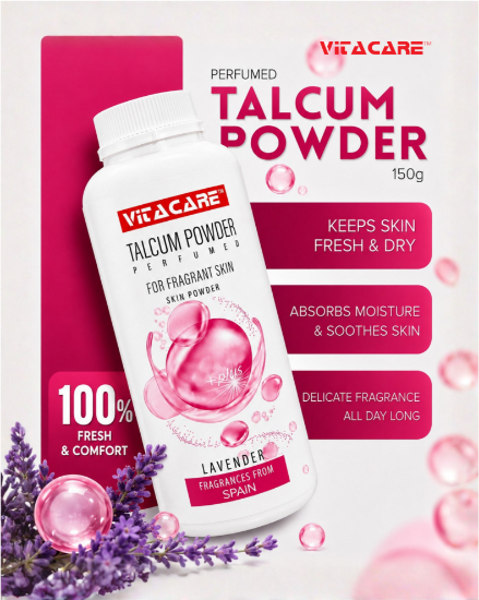 Picture of Vitacare Talcum Powder Lavender 150g Plastic Container